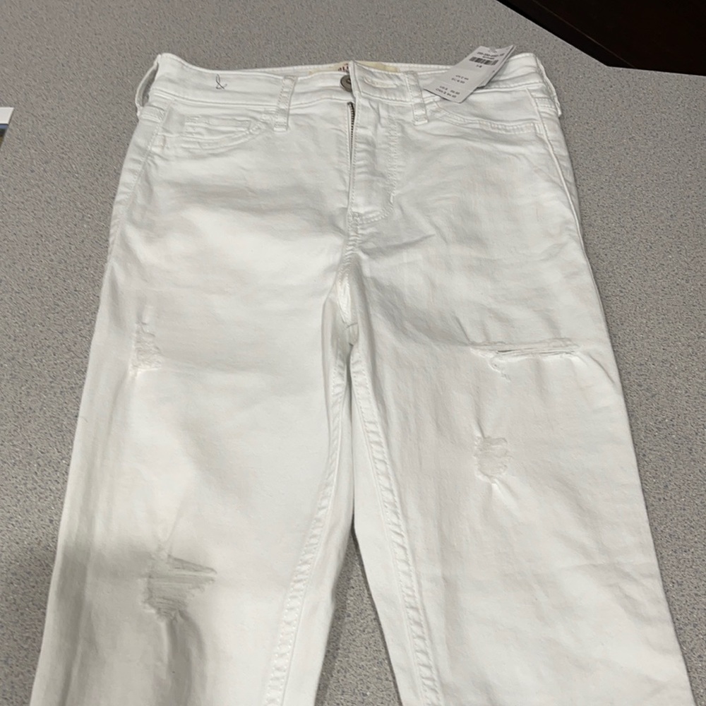 Distressed White Jeans w/ Tags